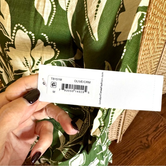 NWT London Times green & cream shift dress M - Picture 10 of 15